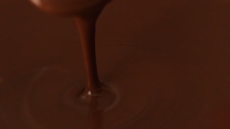 spoon moving in melted chocolate