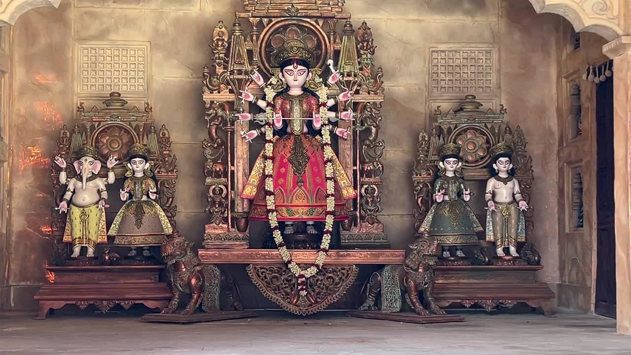 Rajasthani themed Durga puja pandal in Kolkata, India