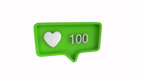 heart icon increasing in count on social media