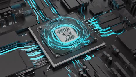 close-up of a cpu processor chip