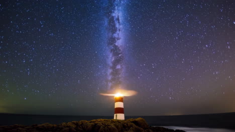 lighthouse under milky way