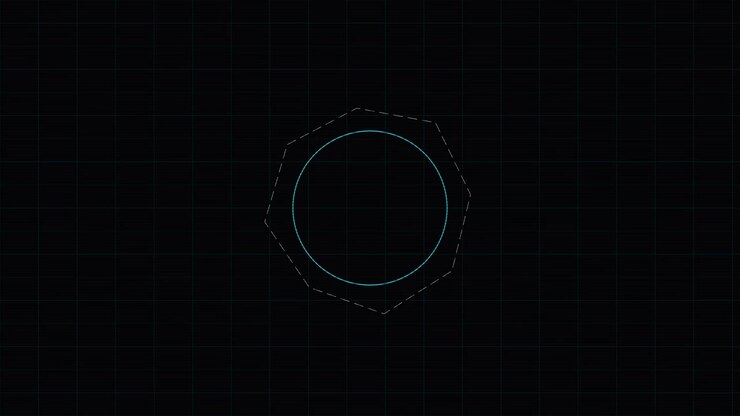 Abstract Digital Motion Graphics with Geometric Shapes and Grid