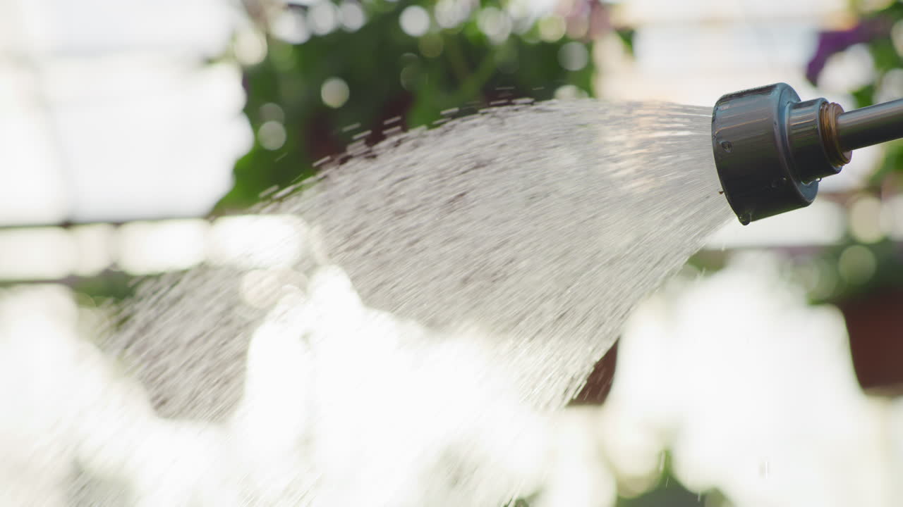Macro Shot of Water Dripping from Hose Nozzle