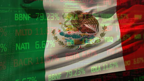 animación de las estadísticas y el procesamiento de datos financieros sobre la bandera de italia.