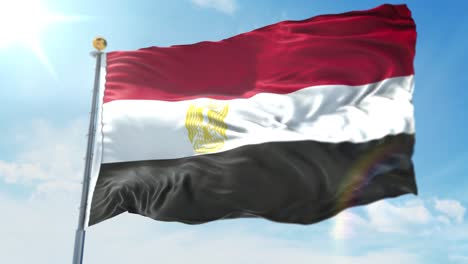 4k-3D-Illustration-of-the-waving-flag-on-a-pole-of-country-Egypt