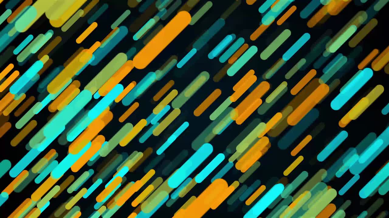 lluvia oblicua de líneas rectas brillantes en el espacio oscuro, fondo de computadora de renderización 3d