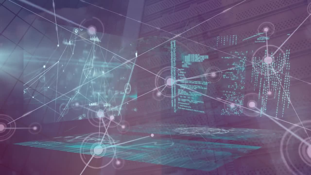 Animation of connections over diverse data on digital screens