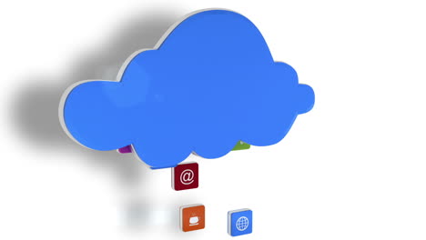 los iconos de la aplicación flotando en la nube