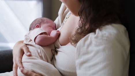 peaceful moment of mother gently nursing baby showing deep bond at home a peaceful scene of a mother gently nursing her baby highlighting their deep indoor connection and bond