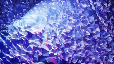 stylish creative abstract low poly background in 4k. abstract waves move on glossy surface in loop. smooth soft seamless animation. simple minimalistic geometric bg. blue gradient color