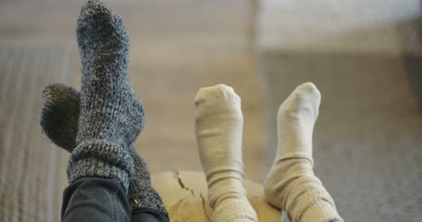 young couple wearing socks