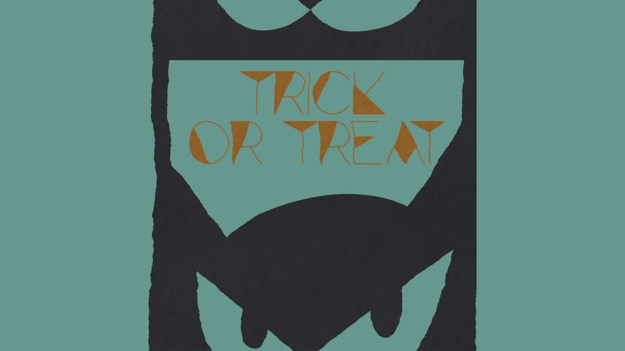 truco o trato con el gato en la noche