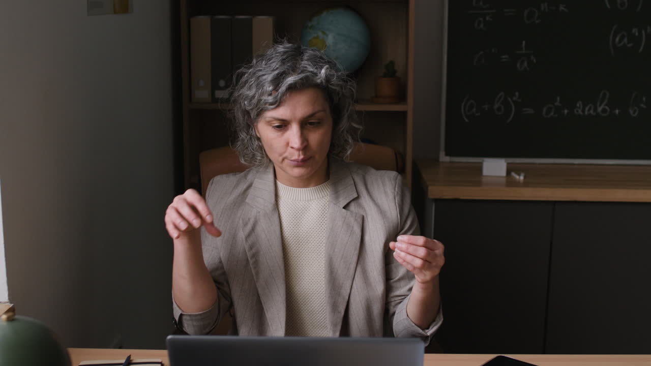 Teacher Giving Online Math Lesson