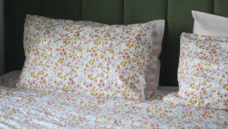 floral bedding set on a bed