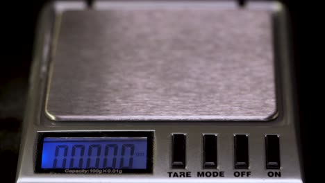 close-up of a digital kitchen scale