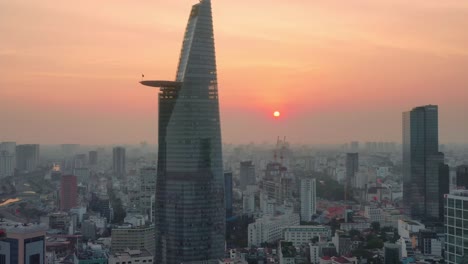 stunning sunset over ho chi minh city skyline