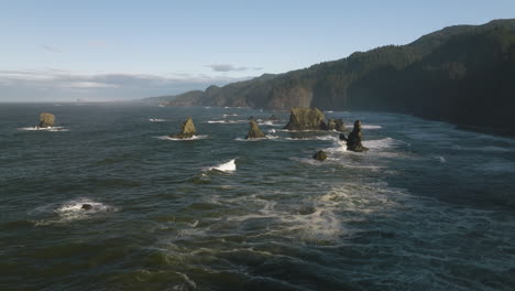 dramatic aerial view of the oregon coast