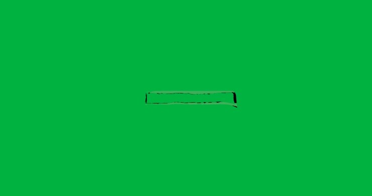 Green wavy rectangle appearing on transparent canvas edges fluctuating to show hand-drawn effect