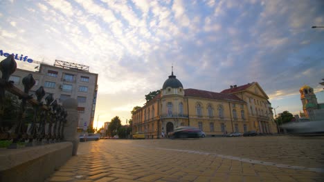 bulgarian academy of science at sunset