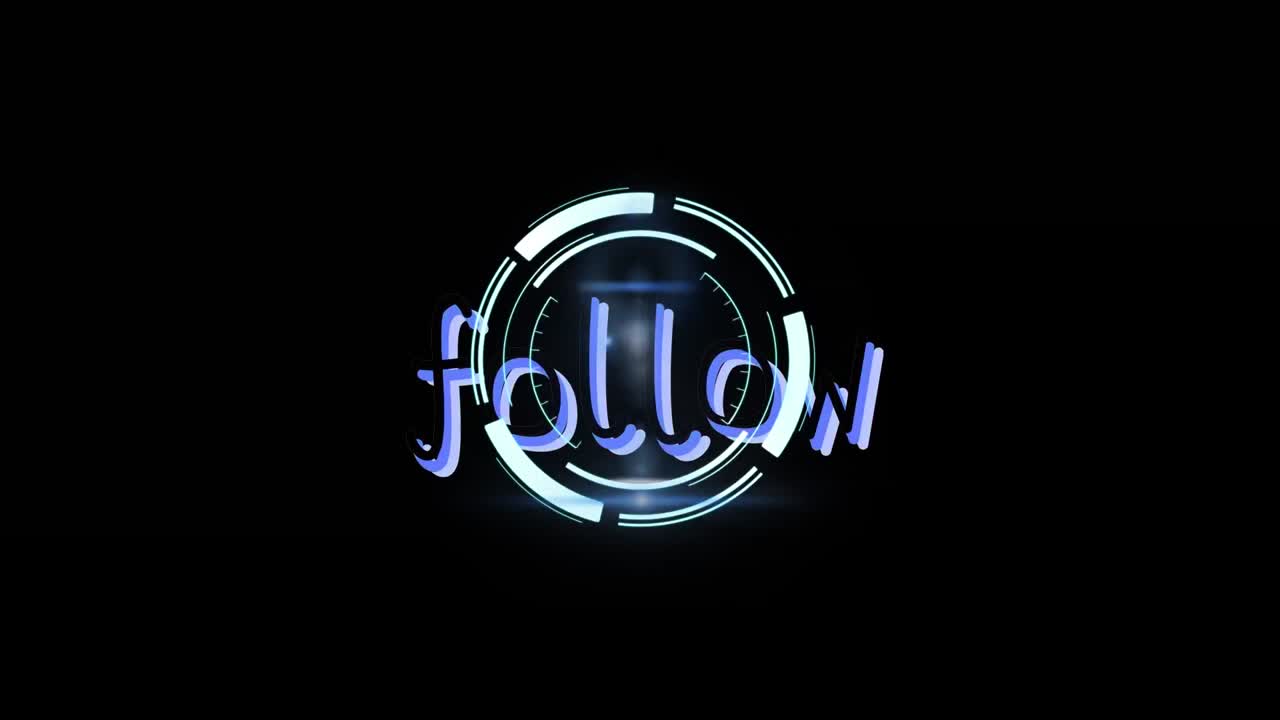 animación de texto de seguimiento sobre escaneo de alcance en fondo negro.