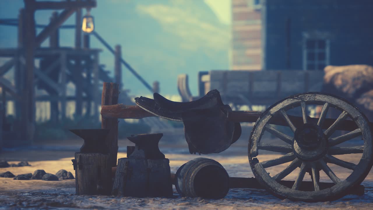 오래된 미국 와일드 웨스턴 스타일의 도시