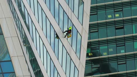 window cleaners on a skyscraper