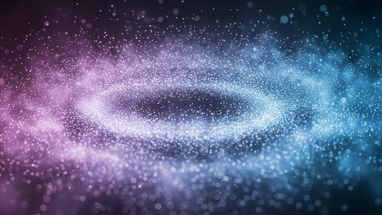 A mesmerizing cosmic swirl of colors and sparkling particles, creating an ethereal atmosphere that captivates the viewer with its enchanting beauty and otherworldly presence