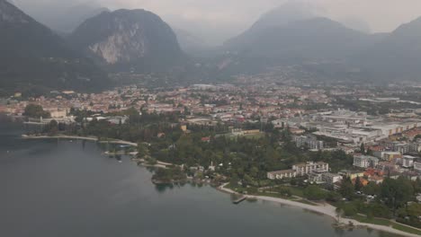 aerial view of riva del garda city italy