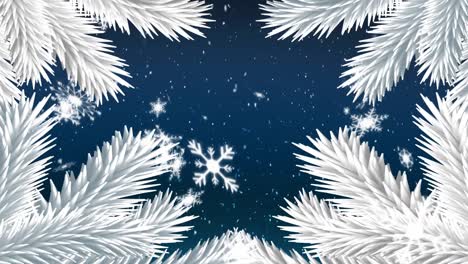 nieve cayendo sobre un fondo azul
