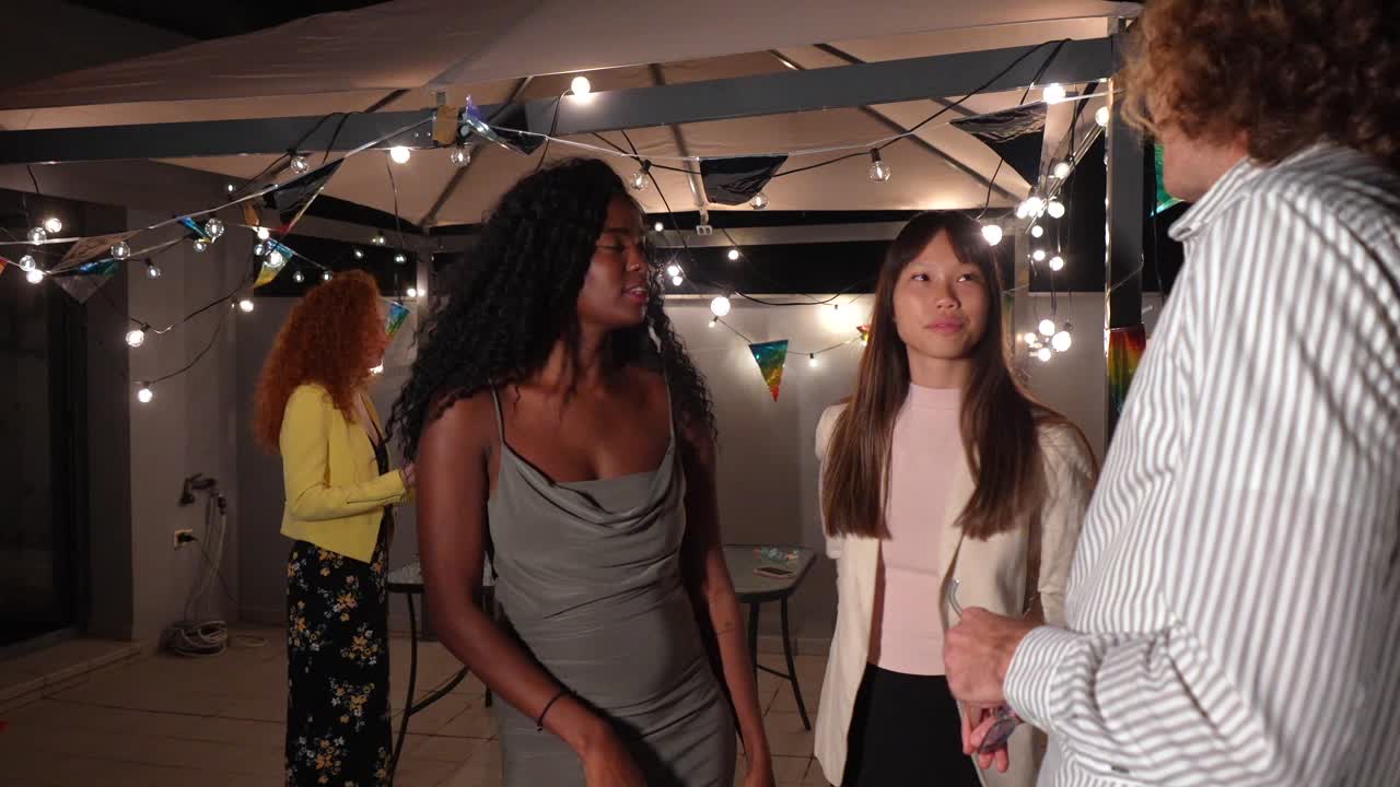 People enjoying a party at night