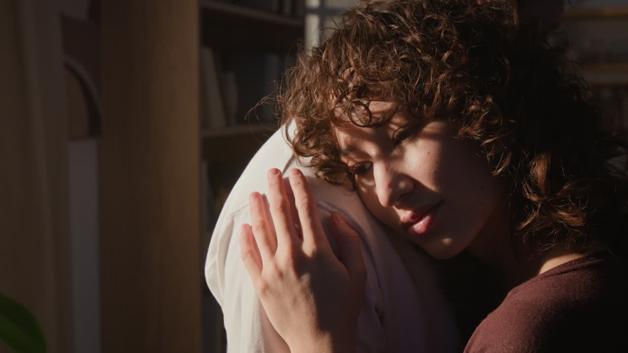 Affectionate Couple Embracing Indoors