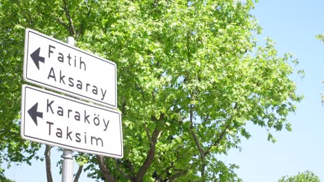 Street signs in Istanbul, Turkey