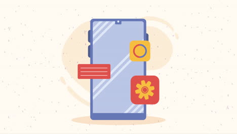 smartphone device with statistics animation