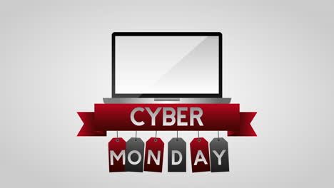 animación del lunes cibernético con computadora portátil