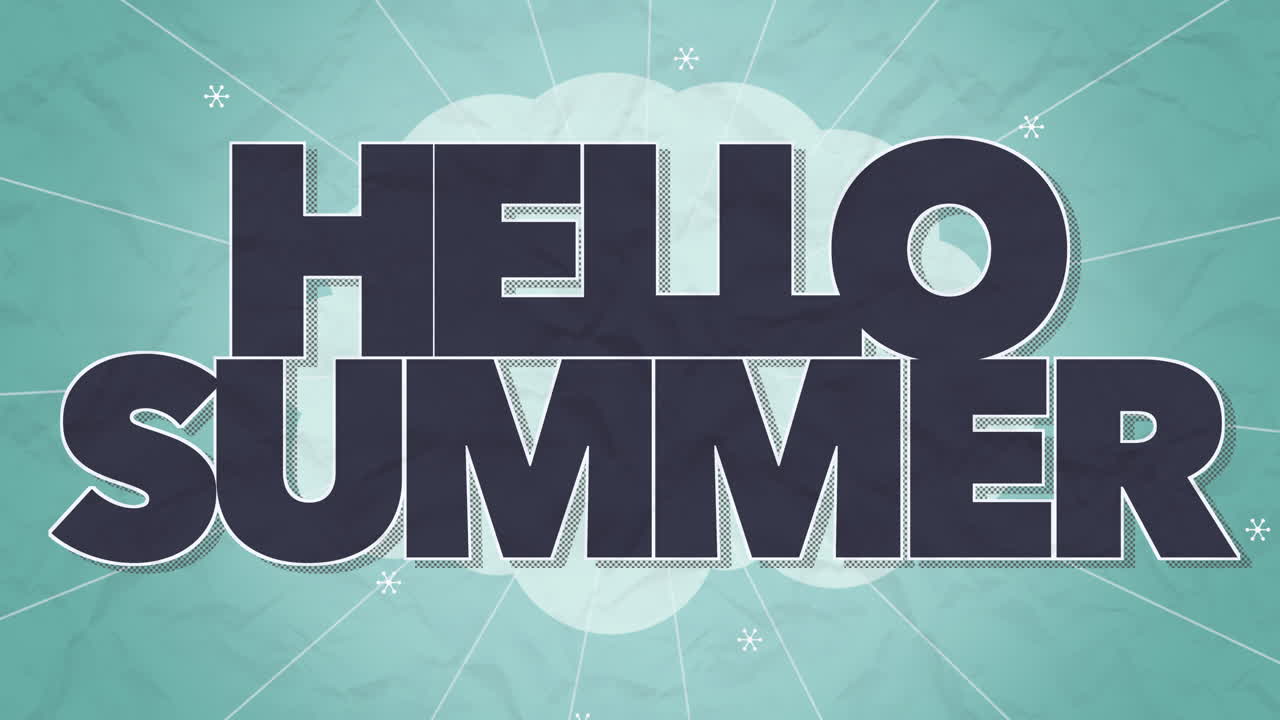 종이 질감이 있는 구름 위의 안녕하세요 여름