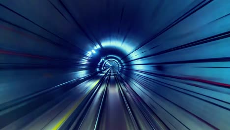 4k.time lapse subway tunnel fast speed