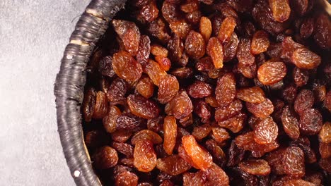 brown raisins in a basket
