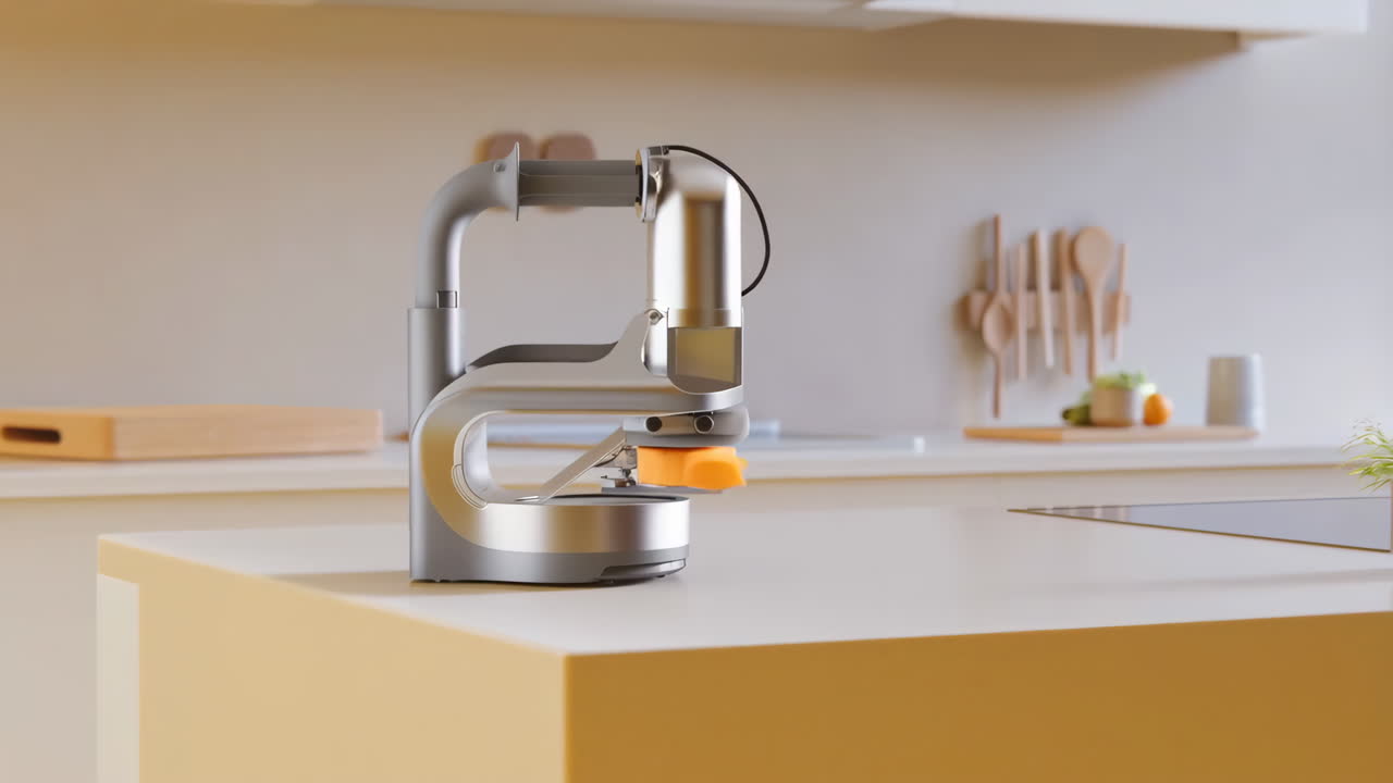 Modern Kitchen Appliance Slicing Carrots