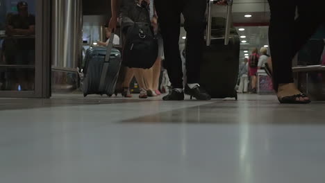 personas con equipaje en la terminal del aeropuerto