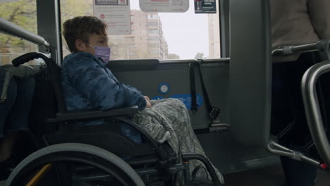 disabled bus passenger in wheelchair