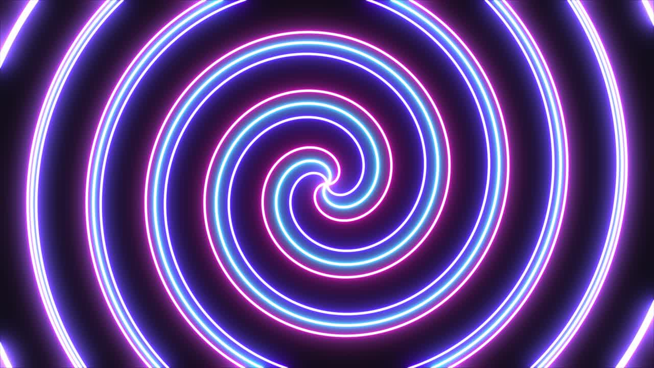 Hypnotic Neon Light Spiral Animation