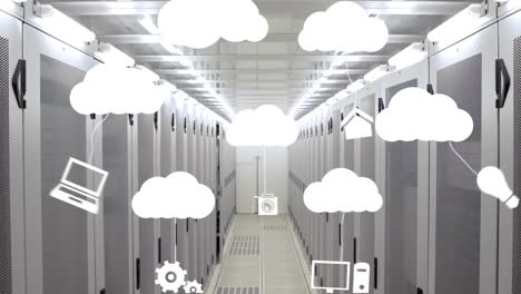 Animation-of-digital-clouds-with-icons-over-computer-servers