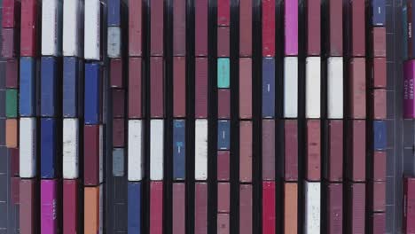 vibrant and colorful storage containers in husky terminal at the port of tacoma - aerial shot