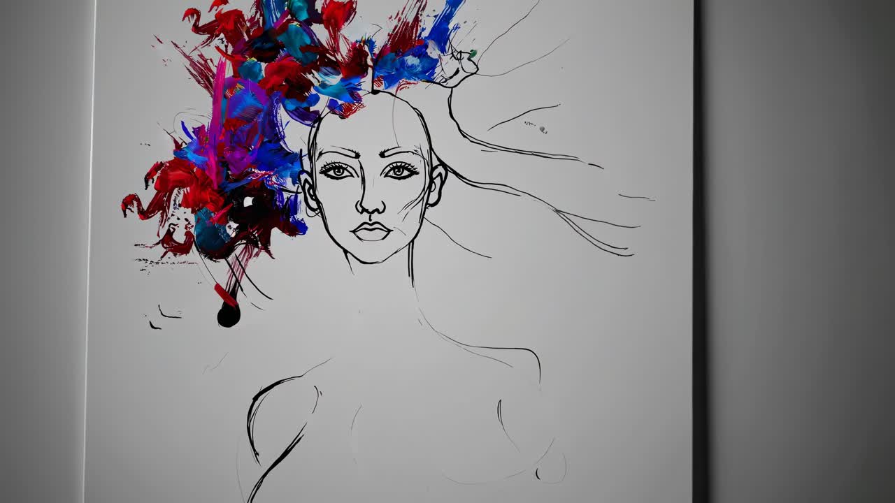 여성의 추상적인 초상화