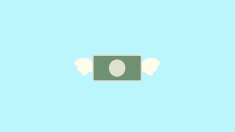 an animation of money with feathers flying in the air