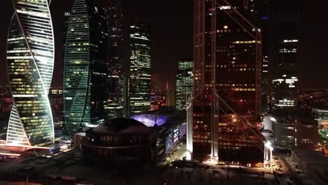 vista nocturna de la ciudad de moscú