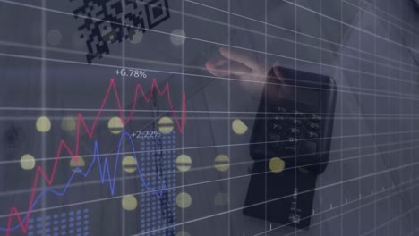 Animation-Der-Finanzdatenverarbeitung-Und--statistik-über-Zahlungsterminal