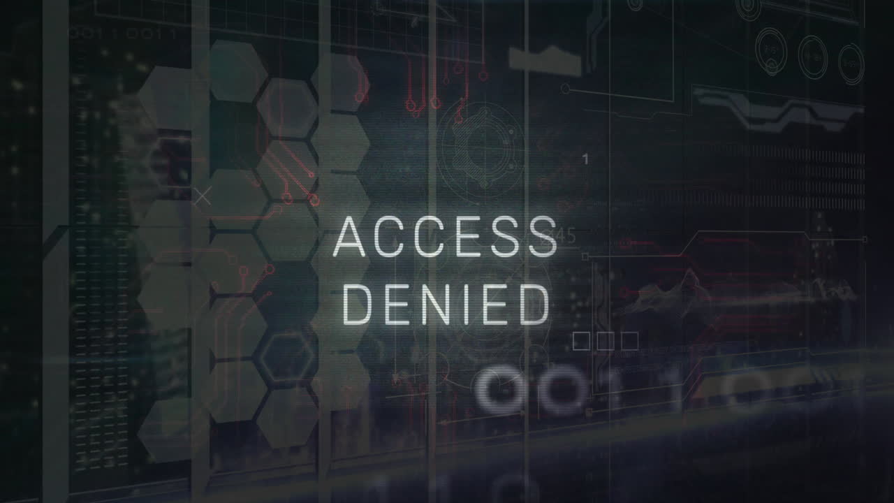 animación del procesamiento de datos sobre texto de acceso denegado