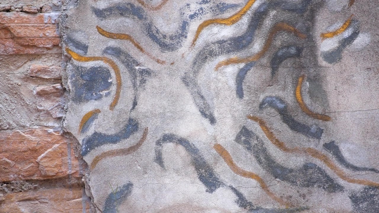 Antigua pared de ladrillo y textura de dibujo