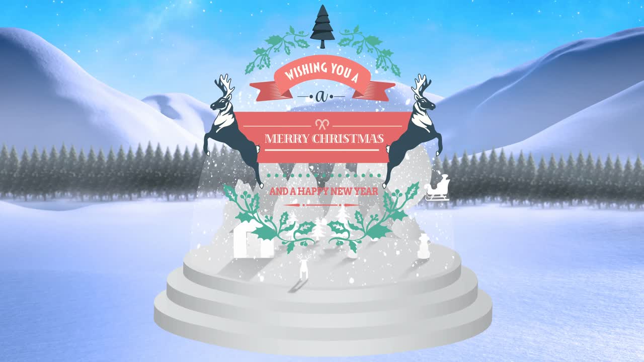 Illustration of christmas greeting and new year message